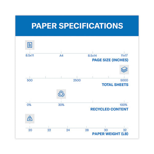 Colors Print Paper, 20 Lb Bond Weight, 8.5 X 11, Blue, 500 Sheets/ream, 10 Reams/carton