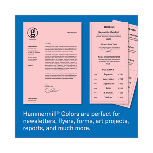 Colors Print Paper, 20 Lb Bond Weight, 8.5 X 11, Pink, 500 Sheets/ream, 10 Reams/carton