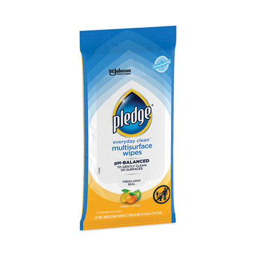 Multi-surface Cleaner Wet Wipes, Cloth, 7 X 10, Fresh Citrus, White, 25/pack, 12 Packs/carton