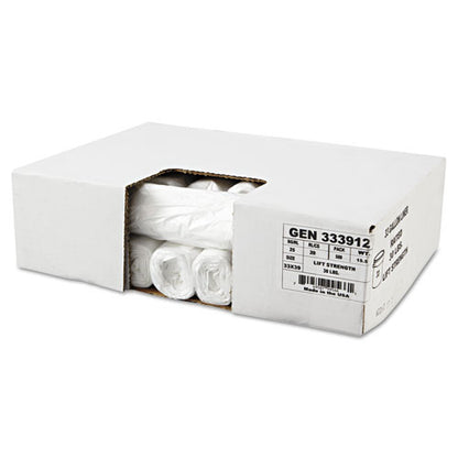 High-density Can Liners, 33 Gal, 9 Mic, 33" X 39", Natural, 25 Bags/roll, 20 Rolls/carton