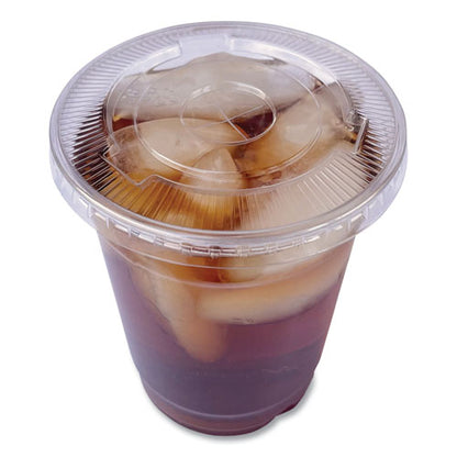 Crystal-clear Cold Cup Straw-slot Lids, Fits 9 Oz Squat/12 Oz Pet Cups, 1,000/carton