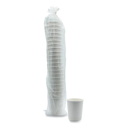 Paper Hot Cups, Double-walled, 8 Oz, White, 500/carton