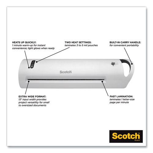 Advanced Thermal Laminator, 13" Max Document Width, 5 Mil Max Document Thickness