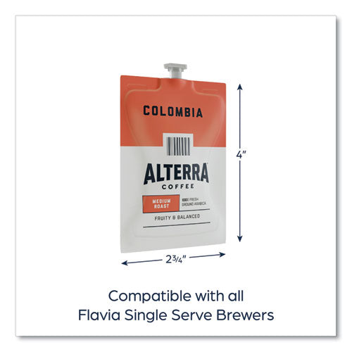 Alterra Columbia Coffee Freshpack, Columbia, 0.28 Oz Pouch, 100/carton