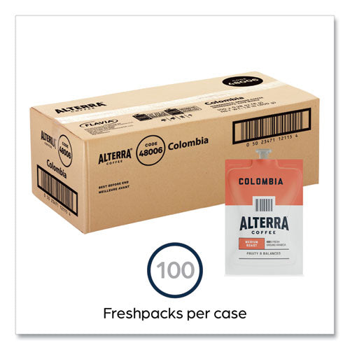 Alterra Columbia Coffee Freshpack, Columbia, 0.28 Oz Pouch, 100/carton