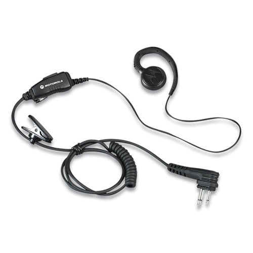 Swivel Monaural Over The Ear Earpiece With In-line Microphone And Push-to-talk, Black