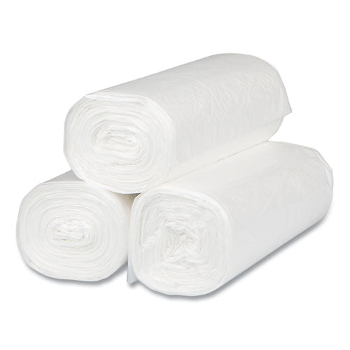 High-density Commercial Can Liners, 16 Gal, 8 Mic, 24" X 33", Natural, 50 Bags/roll, 20 Interleaved Rolls/carton