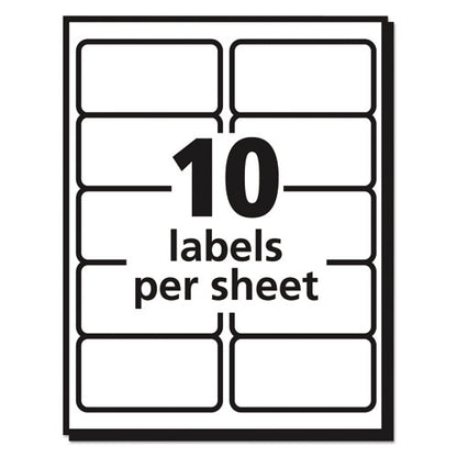 Shipping Labels W/ Trueblock Technology, Inkjet Printers, 2 X 4, White, 10/sheet, 50 Sheets/box