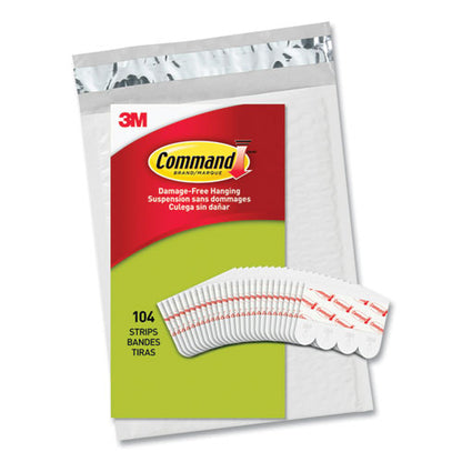 Poster Strips, Removable, Holds Up To 1 Lb Per Pair, Small, 0.63 X 1.75, White, 104/pack