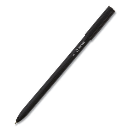 Ballpoint Pen, Stick, Medium 1 Mm, Black Ink, Black Barrel, Dozen