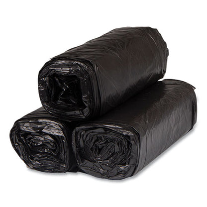 High-density Commercial Can Liners, 16 Gal, 8 Mic, 24" X 33", Black, 50 Bags/roll, 20 Interleaved Rolls/carton