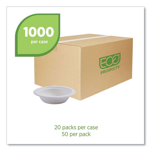 Renewable Sugarcane Bowls, 12 Oz, Natural White, 50/pack, 20 Packs/carton