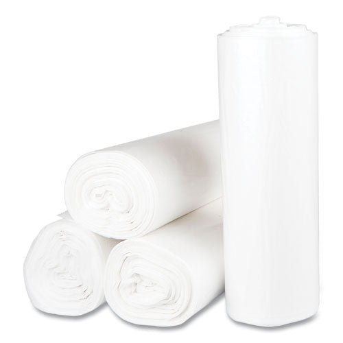 High-density Commercial Can Liners, 45 Gal, 12 Mic, 40" X 48", Clear, 25 Bags/roll, 10 Interleaved Rolls/carton