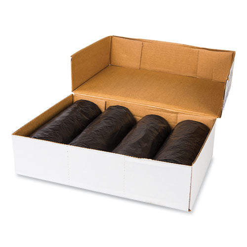 High-density Commercial Can Liners Value Pack, 60 Gal, 19 Mic, 38" X 58", Black, 25 Bags/roll, 6 Interleaved Rolls/carton