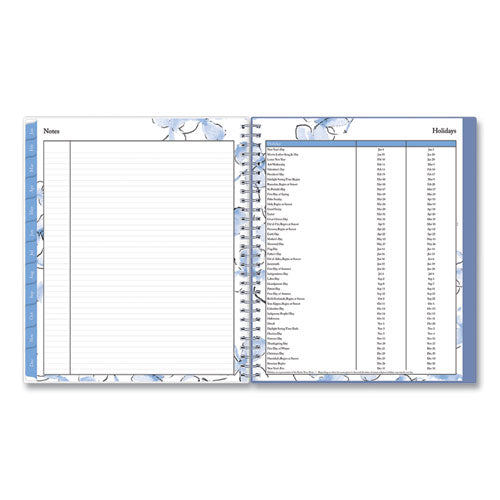 Lindley Monthly Planner, Lindley Floral Artwork, 10 X 8, White/blue/green Cover, 12-month (jan To Dec): 2024