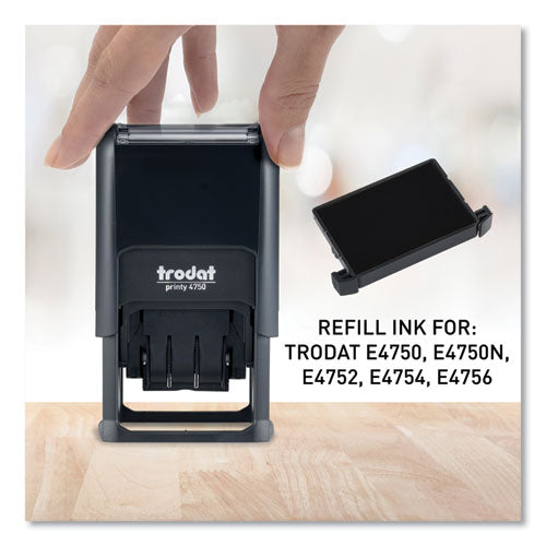 E4750 Printy Replacement Pad For Trodat Self-inking Stamps, 1" X 1.63", Black