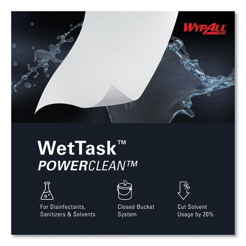 Power Clean Wipers For Wettask Customizable Wet Wiping System With (1) Bucket, 12 X 12.5, Unscented, 95/roll, 6 Rolls/carton