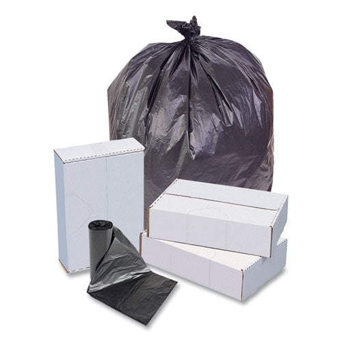 High-density Commercial Can Liners, 33 Gal, 22 Mic, 33" X 40", Black, 25 Bags/roll, 10 Interleaved Rolls/carton