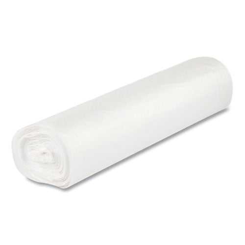 High-density Commercial Can Liners, 60 Gal, 17 Mic, 43" X 48", Clear, 25 Bags/roll, 8 Interleaved Rolls/carton