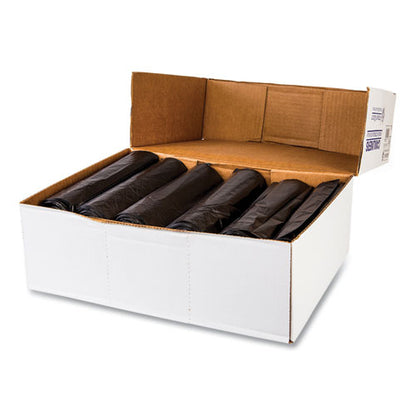 High-density Commercial Can Liners, 10 Gal, 6 Mic, 24" X 24", Black, 50 Bags/roll, 20 Perforated Rolls/carton