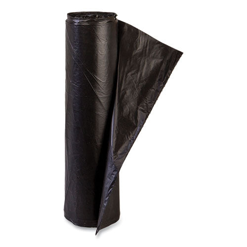 High-density Commercial Can Liners, 10 Gal, 6 Mic, 24" X 24", Black, 50 Bags/roll, 20 Perforated Rolls/carton