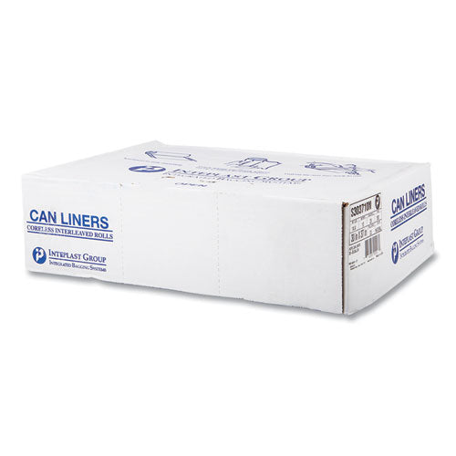 High-density Commercial Can Liners, 30 Gal, 10 Mic, 30" X 37", Clear, 25 Bags/roll, 20 Interleaved Rolls/carton