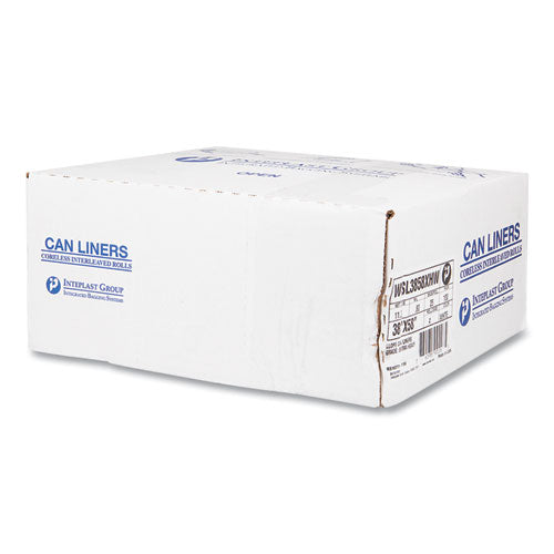 High-density Commercial Can Liners, 55 Gal, 17 Mic, 36" X 60", Clear, 25 Bags/roll, 8 Interleaved Rolls/carton