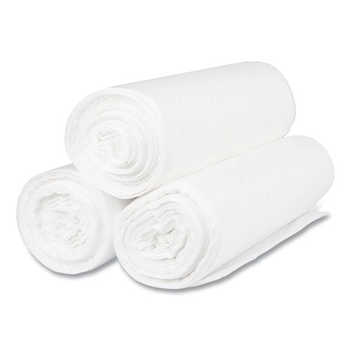 High-density Commercial Can Liners, 60 Gal, 22 Mic, 38" X 60", Clear, 25 Bags/roll, 6 Interleaved Rolls/carton