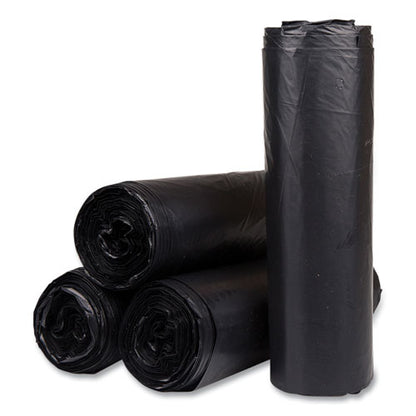 High-density Commercial Can Liners, 45 Gal, 22 Mic, 40" X 48", Black, 25 Bags/roll, 6 Interleaved Rolls/carton