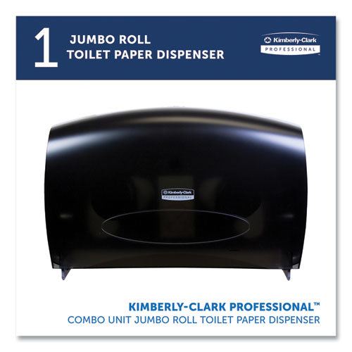 Cored Jrt Jumbo Combo Tissue Dispenser, 20.4 X 5.8 X 13.1, Smoke/gray