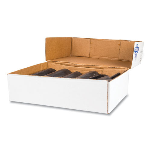 High-density Commercial Can Liners Value Pack, 45 Gal, 19 Mic, 40" X 46", Black, 25 Bags/roll, 6 Interleaved Rolls/carton