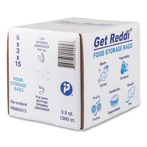 Food Bags, 3.5 Qt, 0.68 Mil, 6" X 15", Clear, 1,000/carton