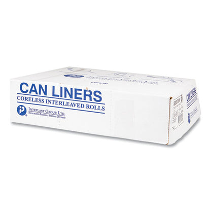 High-density Commercial Can Liners, 10 Gal, 8 Mic, 24" X 24", Natural, 50 Bags/roll, 20 Interleaved Rolls/carton