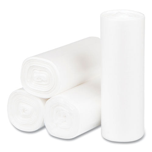 High-density Commercial Can Liners, 4 Gal, 6 Mic, 17" X 18", Clear, 50 Bags/roll, 40 Perforated Rolls/carton