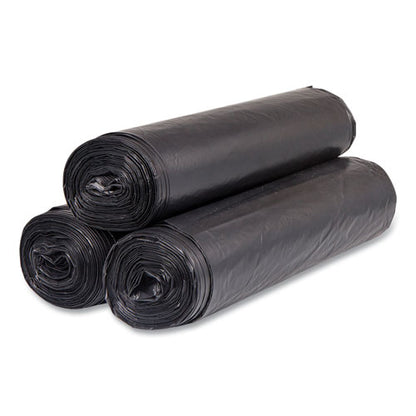 High-density Commercial Can Liners, 60 Gal, 22 Mic, 43" X 48", Black, 25 Bags/roll, 6 Interleaved Rolls/carton