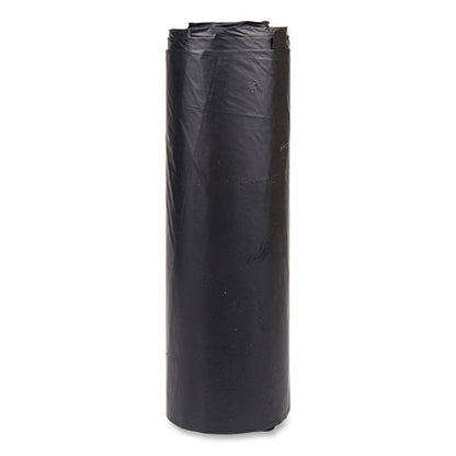 High-density Commercial Can Liners, 60 Gal, 22 Mic, 43" X 48", Black, 25 Bags/roll, 6 Interleaved Rolls/carton