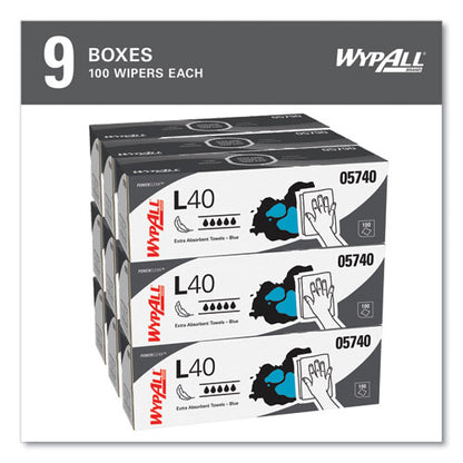 L40 Towels, Pop-up Box, 9.8 X 16.4, Blue, 100/box, 9 Boxes/carton