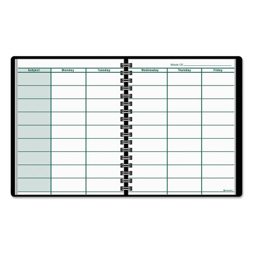 Undated Teacher's Planner, Weekly, Two-page Spread (nine Classes), 10.88 X 8.25, Black Cover