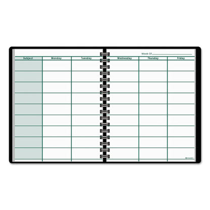 Undated Teacher's Planner, Weekly, Two-page Spread (nine Classes), 10.88 X 8.25, Black Cover