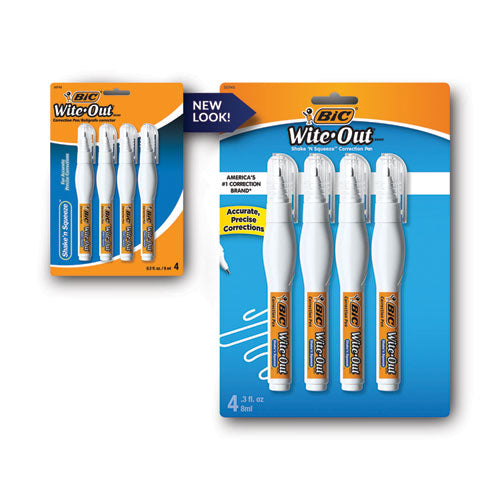 Wite-out Shake 'n Squeeze Correction Pen, 8 Ml, White, 4/pack