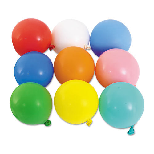 Balloons, 12", Helium Quality Latex, 12 Assorted Colors, 144/pack