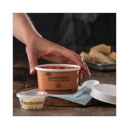 Earthchoice Compostable Soup Cup Lid, For 8-16 Oz Soup Cups, 4" Diameter, White, Sugarcane, 500/carton