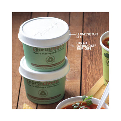 Earthchoice Compostable Soup Cup Lid, For 8-16 Oz Soup Cups, 4" Diameter, White, Sugarcane, 500/carton