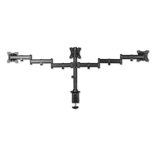 Adaptivergo Pole-mount Triple Arm For 27" Monitors, 360 Deg Rotation, +45/-45 Deg Tilt, 45 Deg Pan, Black, Supports 17.6 Lb