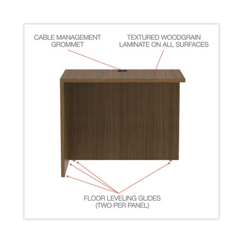 Alera Valencia Series Reversible Return/bridge Shell, 35w X 23.63d X 29.5h, Modern Walnut