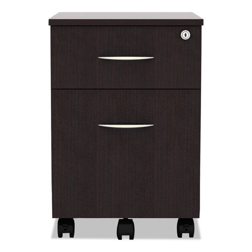 Alera Valencia Series Mobile Pedestal, Left Or Right, 2-drawers: Box/file, Legal/letter, Espresso, 15.88" X 19.13" X 22.88"