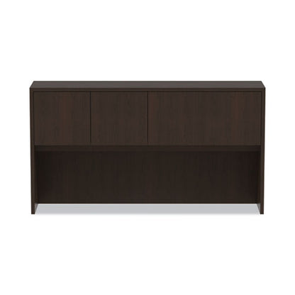 Alera Valencia Series Hutch With Doors, 4 Compartments, 64.75w X 15d X 35.38h, Espresso