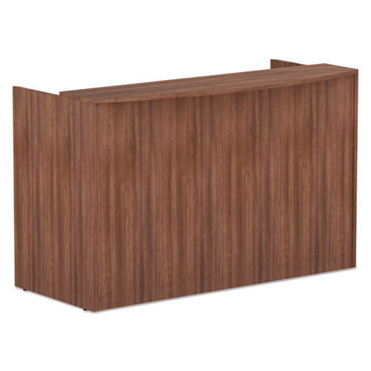 Alera Valencia Series Reception Desk With Transaction Counter, 71" X 35.5" X 42.5", Modern Walnut