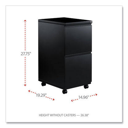 File Pedestal With Full-length Pull, Left Or Right, 2 Legal/letter-size File Drawers, Black, 14.96" X 19.29" X 27.75"