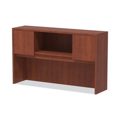 Alera Valencia Series Hutch With Doors, 4 Compartments, 58.88w X 15d X 35.38h, Medium Cherry